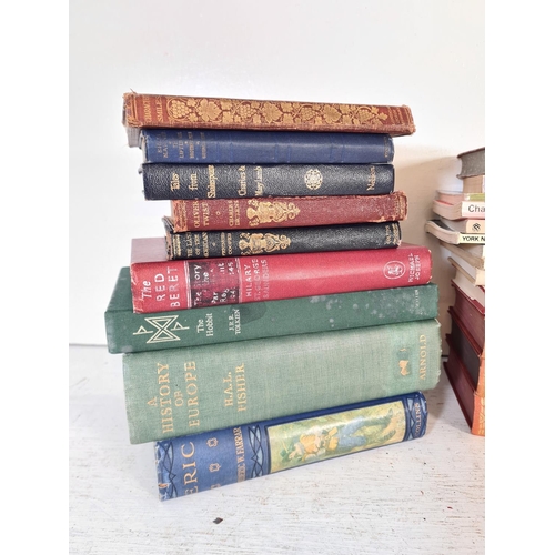 137 - A collection of assorted vintage books to include The Hobbit by J.R.R. Tolkien, Pride and Prejudice ... 