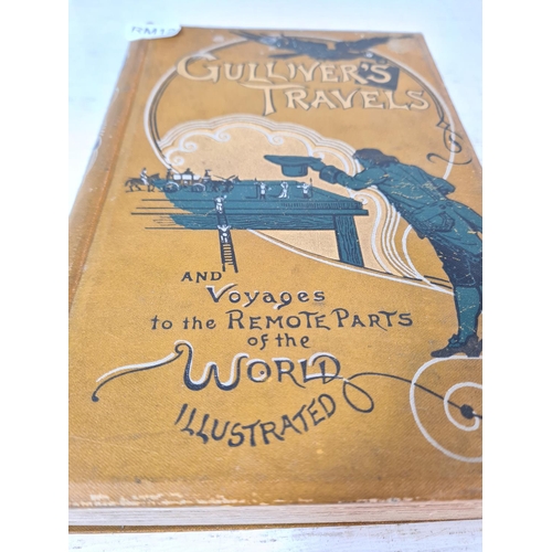 146 - Two antique illustrated hardback books comprising Gulliver's Travels and Burns Works