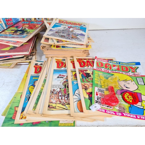 158 - A large collection of assorted comics to include The Dandy, Beano etc.