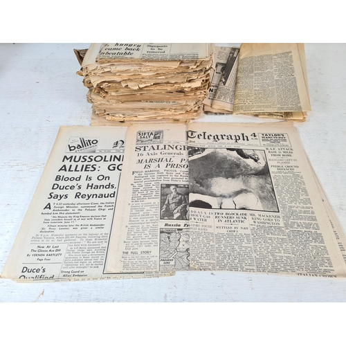 161 - A collection of WWII era newspapers to include The Daily Telegraph May 18th 1943, Daily Express July... 