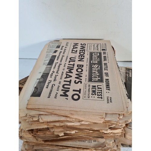 161 - A collection of WWII era newspapers to include The Daily Telegraph May 18th 1943, Daily Express July... 