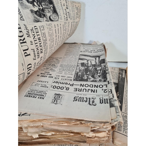 161 - A collection of WWII era newspapers to include The Daily Telegraph May 18th 1943, Daily Express July... 