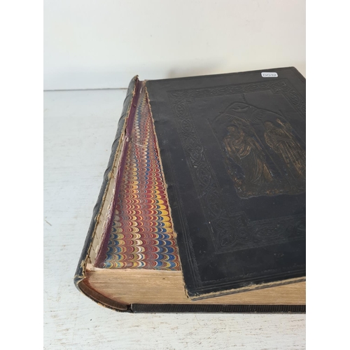 163 - A 19th century leather bound illustrated family bible