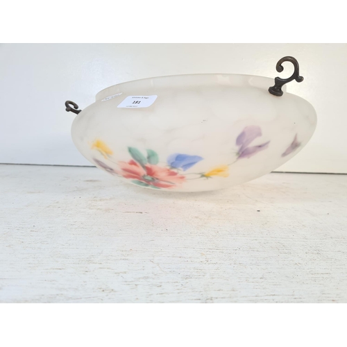 181 - A hand painted mottled glass lamp shade - approx. 17cm in diameter