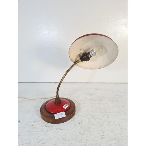 182A - An industrial style adjustable goose neck table lamp - approx. 30cm high