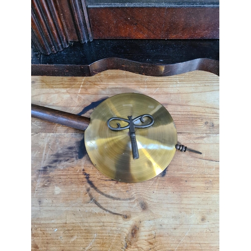 193 - A Victorian mahogany cased Vienna wall clock with enamel face, key and pendulum - approx. 82cm high ... 