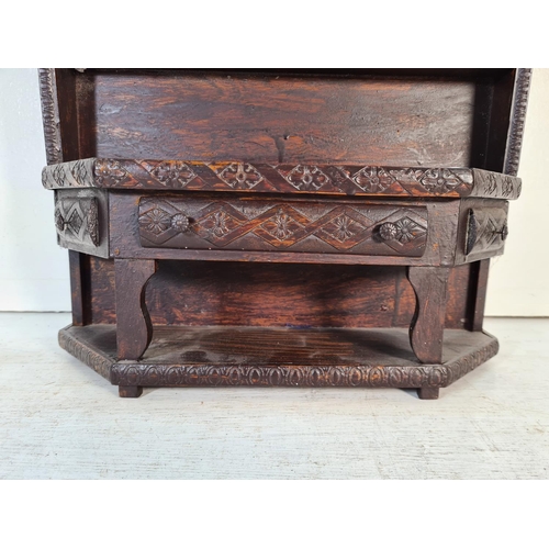 203 - A 19th century style oak miniature dresser - approx. 41cm high x 36cm wide x 11cm deep