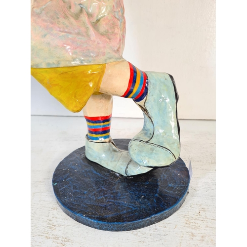 214 - A mid 20th century Mexican papier-mâché and hand painted clown figurine signed to reverse  - approx.... 