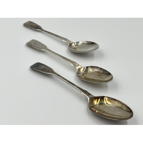 1230 - A selection of hallmarked silver to include three George III London teaspoons dated 1816, George V T... 