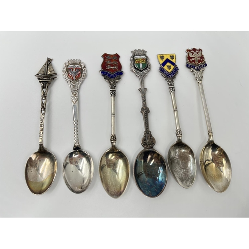 1230 - A selection of hallmarked silver to include three George III London teaspoons dated 1816, George V T... 