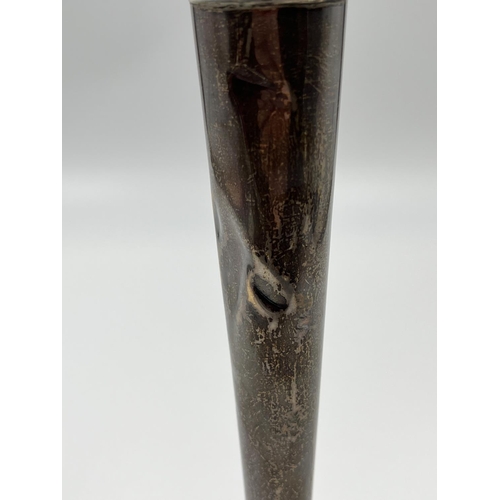 1240 - A hallmarked silver fluted vase, dated 1911 - approx. 25cm high and gross weight 306 grams