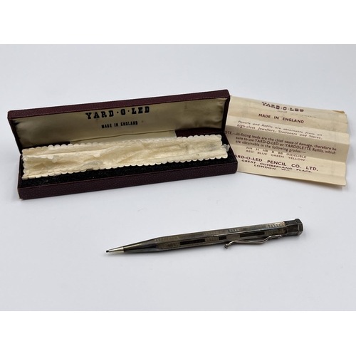 1242 - Two boxed propelling pencils, one Yard-O-Led rolled silver and one Parker Classic Flighter CT