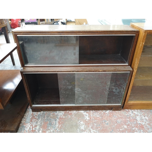 240 - Three pieces of mid 20th century furniture comprising plywood blanket box - approx. 52cm high x 91cm... 