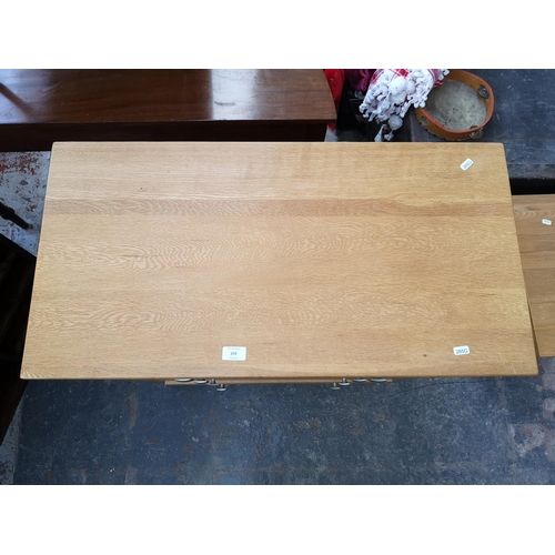 259 - A modern solid oak chest of two short over three long drawers - approx. 97cm high x 84cm wide x 43cm... 