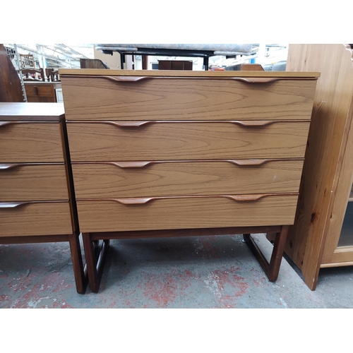 288 - Two Europa Furniture teak effect chests of drawers - largest approx. 82cm high x 75cm wide x 45cm de... 