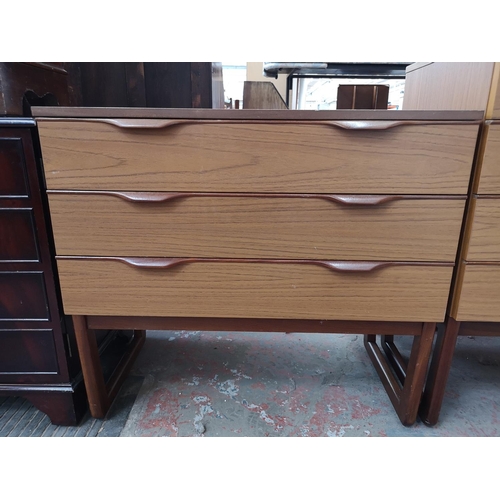 288 - Two Europa Furniture teak effect chests of drawers - largest approx. 82cm high x 75cm wide x 45cm de... 