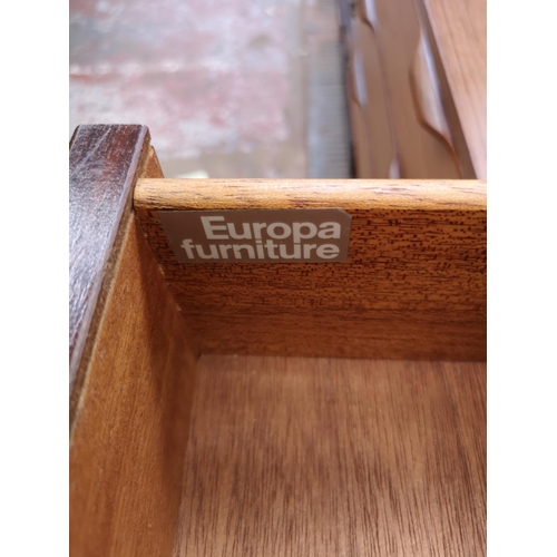 288 - Two Europa Furniture teak effect chests of drawers - largest approx. 82cm high x 75cm wide x 45cm de... 