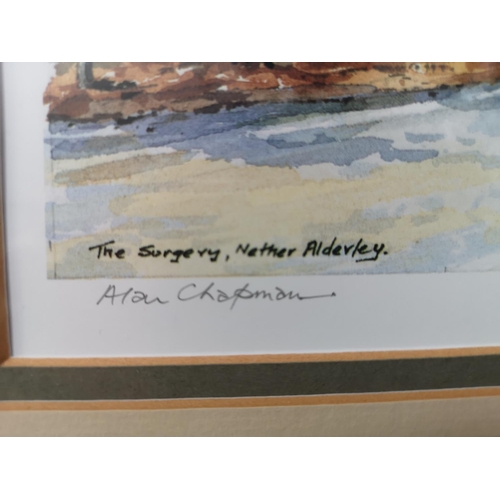 353 - Four framed pictures to include Alan Chapman 'The Surgery, Nether Alderley' pencil signed limited ed... 