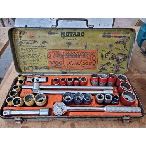 545 - A collection of assorted tools to include Draper metal cantilever toolbox containing various snips, ... 