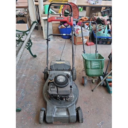 596 - A Sovereign no.50 petrol powered lawnmower with Briggs & Stratton engine