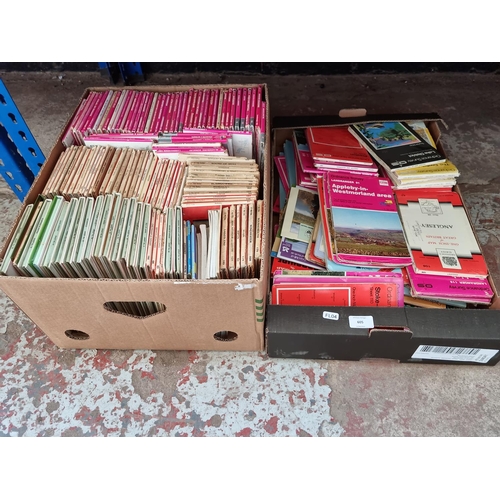 605 - Two boxes containing a large quantity of vintage ordnance survey maps