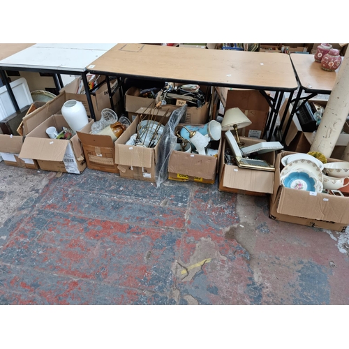 609 - Seven boxes containing assorted house clearance items to include boxed Wedgwood Angela trinket dish,... 