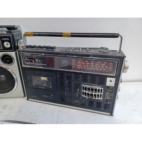 364 - Six items to include Sanyo M4500K stereo radio cassette recorder, KingSonic RR12 two band portable r... 