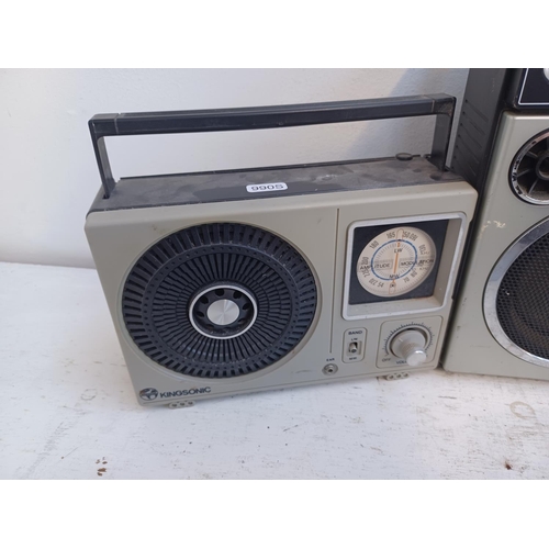 364 - Six items to include Sanyo M4500K stereo radio cassette recorder, KingSonic RR12 two band portable r... 