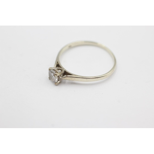 1002 - A hallmarked Birmingham 9ct gold clear gemstone solitaire ring, size O½ - approx. gross weight 1.2 g... 