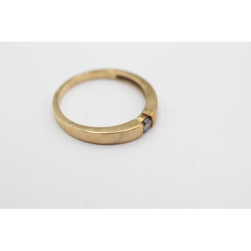 1020 - A hallmarked Birmingham 9ct gold diamond solitaire ring, size N - approx. gross weight 2 grams