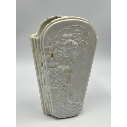 27 - An Art Deco style Kaiser West German 0235 
18cm bisque vase by M. Frey