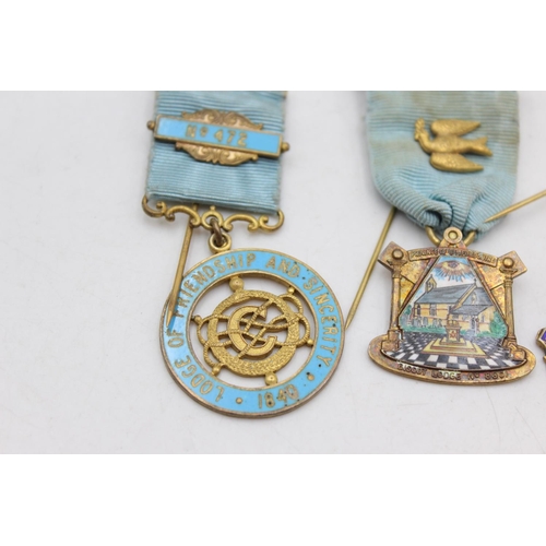 1073 - Three vintage hallmarked .925 sterling silver masonic medals/jewels to include Lodge Of Friendship &... 