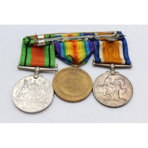 1078 - Three mounted medals, two WWI presented to 50880 Pte. A. Kaine Worc. R. (Replacement) and one WWII d... 