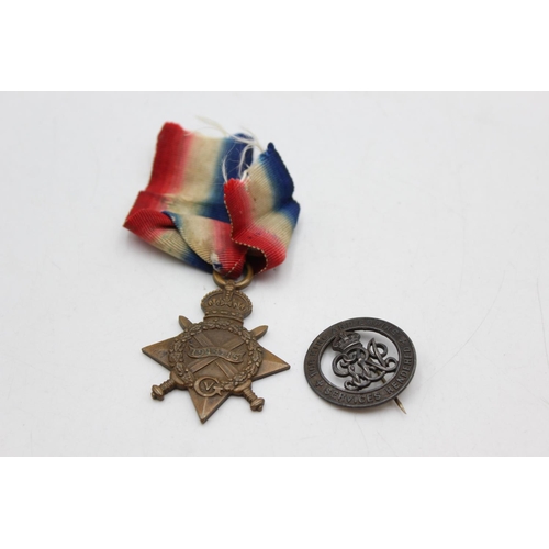 1080 - Two WWI items, one 1914-15 Star presented to 907 PTE. G.W. Harris - Royal Warwickshire and one .925 ... 