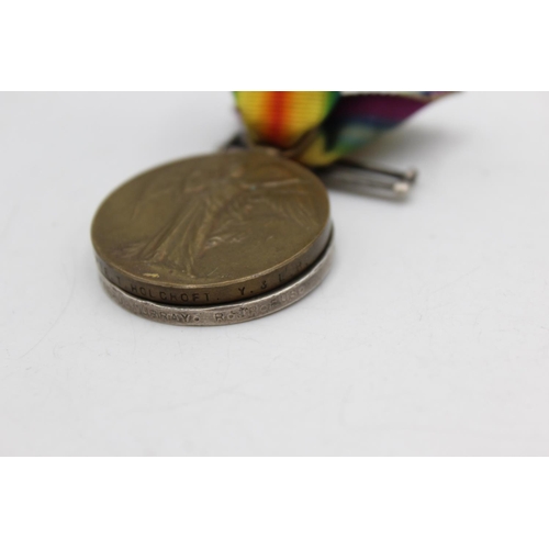 1100 - Two WWI medals, one War presented to 16968 PTE. J. Murray R. Irish R and one Victory presented to 19... 