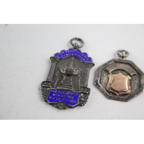 1104 - Three antique hallmarked .925 sterling silver fobs/medallions - approx. gross weight 39 grams