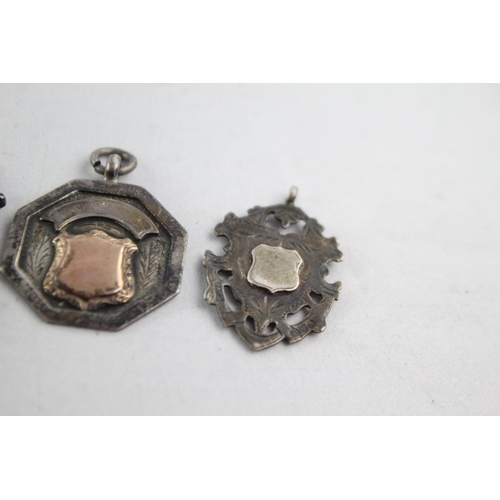 1104 - Three antique hallmarked .925 sterling silver fobs/medallions - approx. gross weight 39 grams