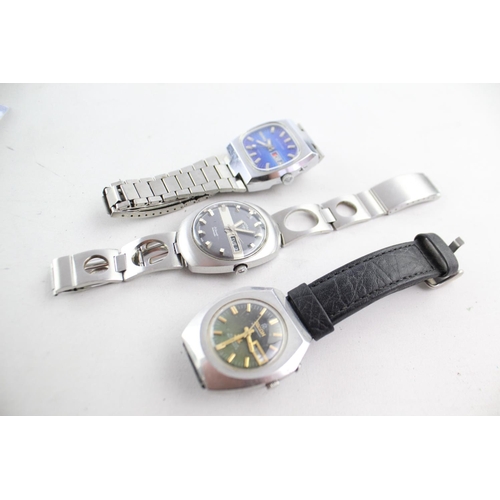 1116 - Three vintage automatic men's wristwatches, one Rotary, one Sekonda and one Ricoh