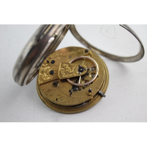 1125 - A 19th century Newton Stewart hallmarked Chester silver cased fusee hand wind open face pocket watch... 