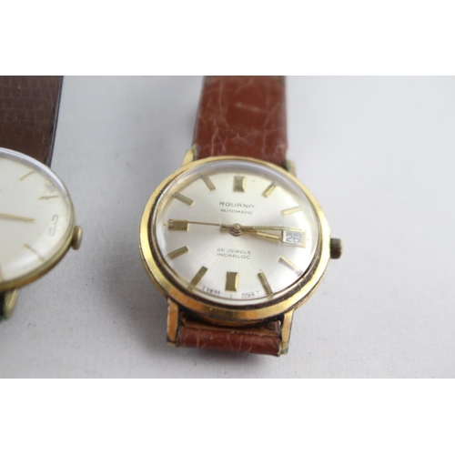 1131 - Three vintage mechanical men's wristwatches comprising Oris cal. 581 KIF, one Avia and one Rovano