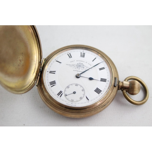 1135 - A vintage Thomas Russell & Son of Liverpool tempus fugit hand wind full hunter pocket watch