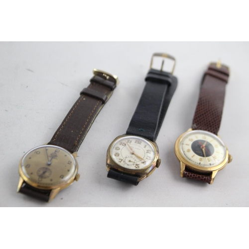 1140 - Three vintage mechanical men's wristwatches, one Exactus, one The Angus and one 1940s Ancre FirstWat... 