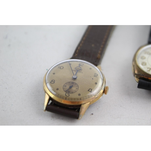 1140 - Three vintage mechanical men's wristwatches, one Exactus, one The Angus and one 1940s Ancre FirstWat... 