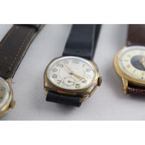 1140 - Three vintage mechanical men's wristwatches, one Exactus, one The Angus and one 1940s Ancre FirstWat... 