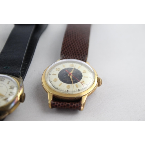 1140 - Three vintage mechanical men's wristwatches, one Exactus, one The Angus and one 1940s Ancre FirstWat... 