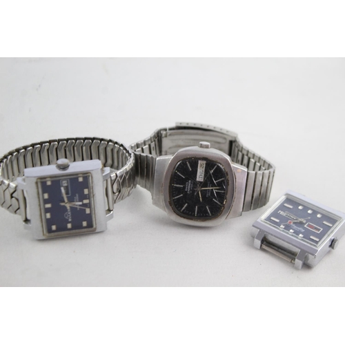 1146 - Three vintage mechanical men's wristwatches, one Montine, one Bvler and one Swiss Emperor