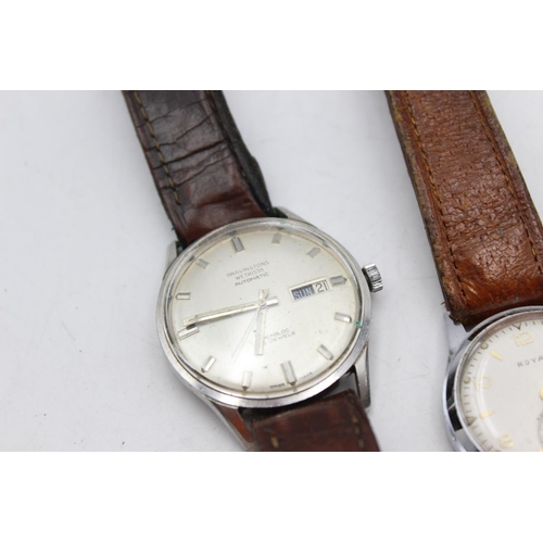 1148 - Three vintage mechanical and automatic men's wristwatches, one Bravingtons Wetrista automatic, one C... 