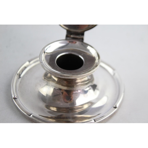 1171 - A vintage hallmarked .925 sterling silver filled inkwell - approx. 9cm in diameter