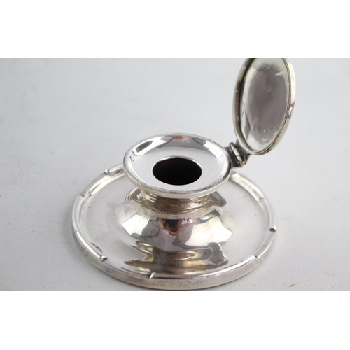 1171 - A vintage hallmarked .925 sterling silver filled inkwell - approx. 9cm in diameter