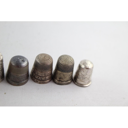 1172 - Eight antique hallmarked .925 sterling silver thimbles - approx. gross weight 28 grams